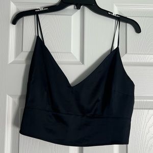 black satin abercrombie & fitch tank top